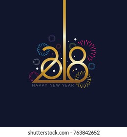 Happy New Year 2018 Design Vector