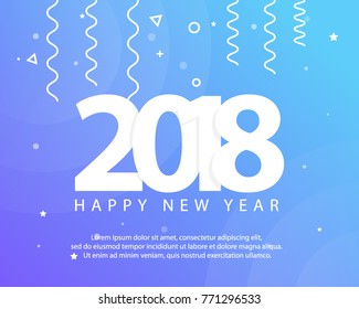 Happy New Year 2018 Design Vector Illustration