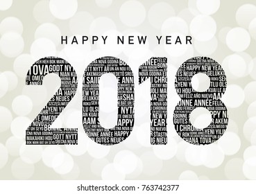 Happy New Year 2018 in different languages all over the world