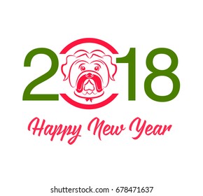 Happy  new year 2018 year of dog 
