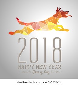 Happy  new year 2018 year of dog 