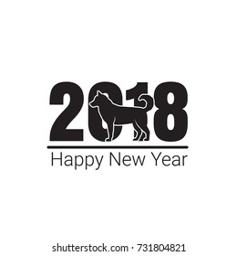 Happy New Year 2018 dog chines new year