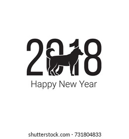 Happy New Year 2018 dog chines new year