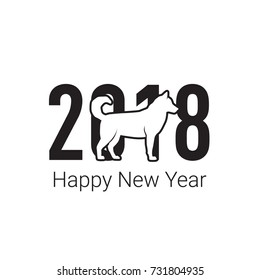 Happy New Year 2018 dog chines new year