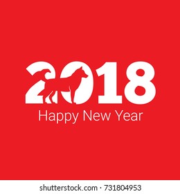 Happy New Year 2018 dog chines new year