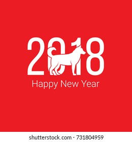 Happy New Year 2018 dog chines new year