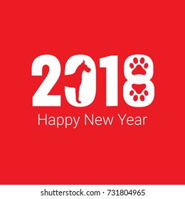 Happy New Year 2018 dog chines new year
