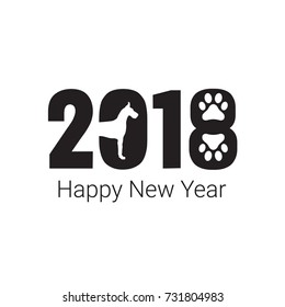 Happy New Year 2018 dog chines new year