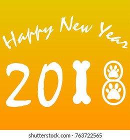 Happy new year 2018 of Dog symbols