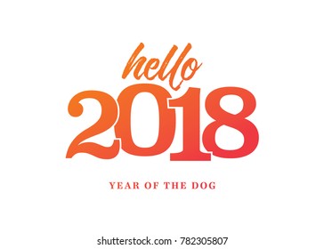 Happy New Year 2018 Year of The Dog Greeting Card Vector Background for Marketing, Posters, Advertising, Greeting Cards, Etc. 
