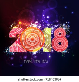 happy new year 2018 firework abstract background