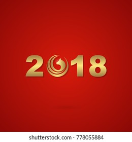 happy new year 2018 gold color