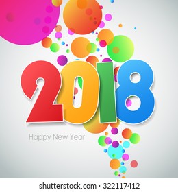 Happy new year 2018  greeting card. Vector illustration eps10