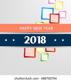 Happy new year 2018 greeting card