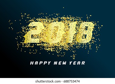 Happy new year 2018 greeting card