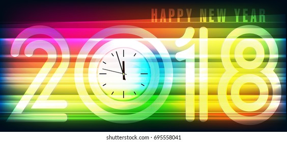 Happy new year 2018 greeting card