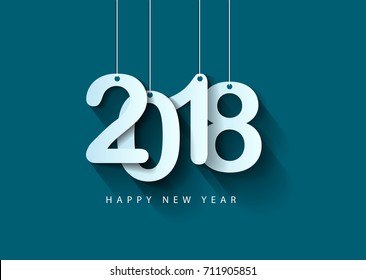 Happy new year 2018 greeting card