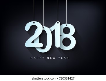 Happy new year 2018 greeting card