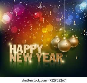 Happy new year 2018 greeting card