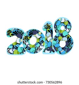 Happy New Year 2018. Greeting card for your design