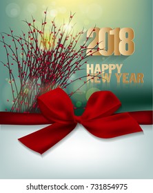 Happy new year 2018 greeting card 