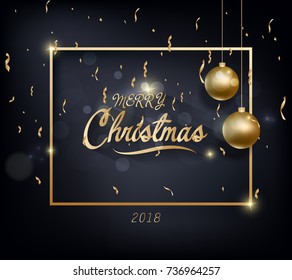 Happy new year 2018 greeting card and merry christmas