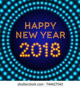 Happy new year 2018 greeting card design