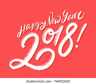 Happy New Year 2018. Greeting card.