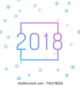 Happy new year 2018 greeting card design