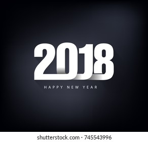 Happy new year 2018 greeting card and merry christmas