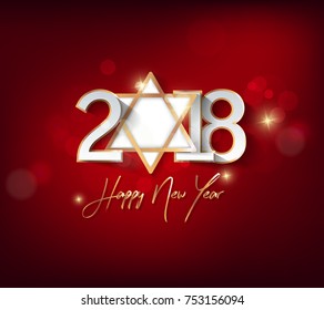 Happy new year 2018 greeting card and merry christmas