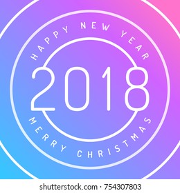 Happy new year 2018 greeting card design