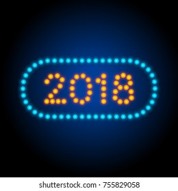 Happy new year 2018 greeting card design