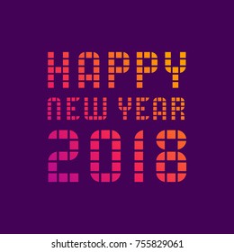 Happy new year 2018 greeting card design