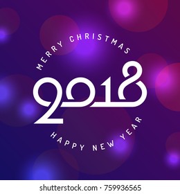 Happy new year 2018 greeting card design
