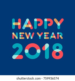 Happy new year 2018 greeting card design