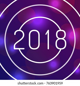 Happy new year 2018 greeting card design