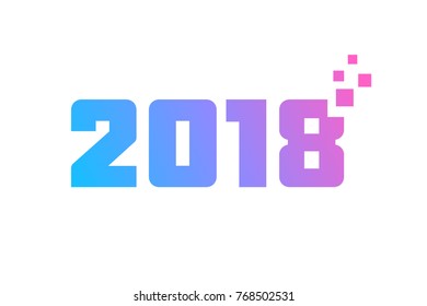 Happy new year 2018 greeting card design