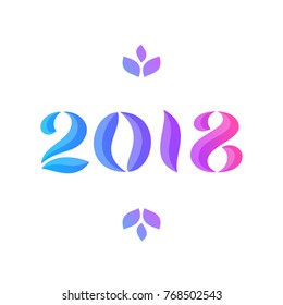 Happy new year 2018 greeting card design