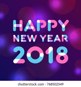 Happy new year 2018 greeting card design