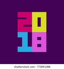 Happy new year 2018 greeting card design