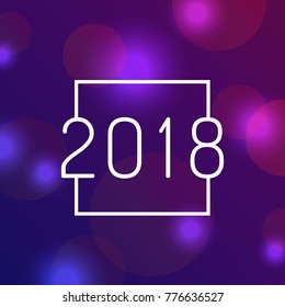 Happy new year 2018 greeting card design