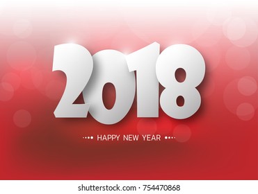 Happy new year 2018. Greetings card. Colorful design. Vector illustration.