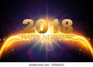 Happy New Year 2018  Greetings Card or Christmas theme On Light Background. vector illustration
