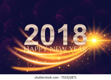 Happy New Year 2018  Greetings Card or Christmas theme On Light Background. vector illustration
