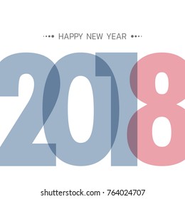 Happy new year 2018. Greetings card. Colorful design. Vector illustration.