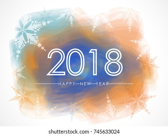 Happy New Year 2018. Holiday Vector Illustration With Lettering.