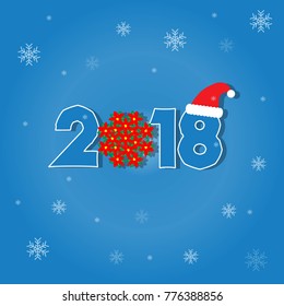 Happy New Year 2018 . 
Ice character.Can be used on the calendar. And advertising.