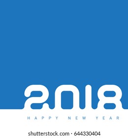 Happy new year 2018. The inscription is made out of snow. Creative greeting card design template. Universal Vector background.