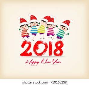 happy new year 2018 with kids funny